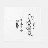 We are engaged couple name romantic stylish simple フリースブランケット (正面(横))