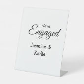 We are engaged couple name romantic stylish simple 台座サイン (正面)