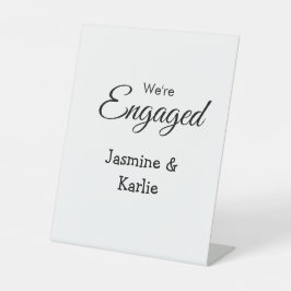We are engaged couple name romantic stylish simple 台座サイン