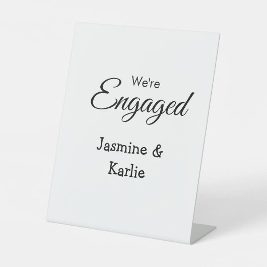 We are engaged couple name romantic stylish simple 台座サイン (正面)