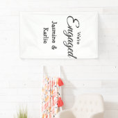 We are engaged couple name romantic stylish simple 横断幕 (インサイチュ)