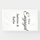 We are engaged couple name romantic stylish simple 横断幕 (横)