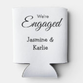 We are engaged couple name romantic stylish simple 缶クーラー (裏面)