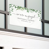 We are Engaged greenery backdrop 横断幕 (ビルの外側)