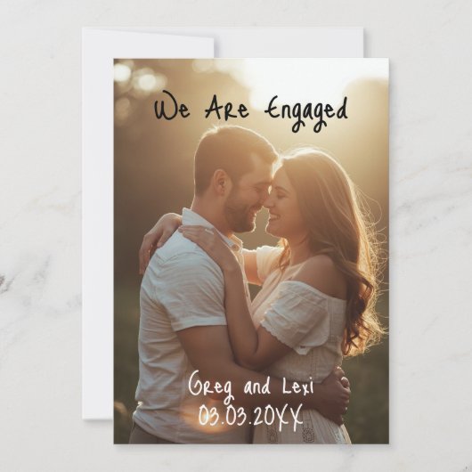 We Are Engaged Photo Announcement Card 招待状 (正面)
