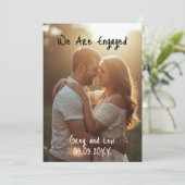 We Are Engaged Photo Announcement Card 招待状 (スタンド正面)
