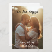 We Are Engaged Photo Announcement Card 招待状 (正面/裏面)