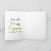 We are Engaged purple gold name date elegant simpl カード (内部)