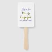 We are Engaged purple gold name date elegant simpl ハンドファン (裏面)