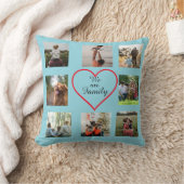 We Are Family Heart 8 Photo Collage Pillow クッション (ブランケット)