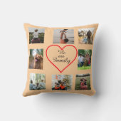 We Are Family Heart  8 Photo Collage Pillow クッション (裏面)