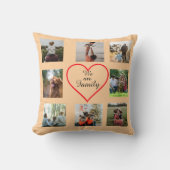 We Are Family Heart  8 Photo Collage Pillow クッション (正面)