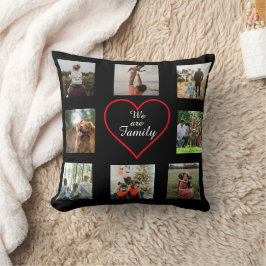 We Are Family Heart  8 Photo Collage Pillow クッション