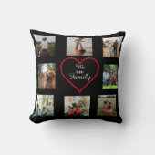 We Are Family Heart 8 Photo Collage Pillow クッション (正面)