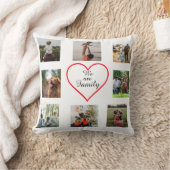 We Are Family Heart  8 Photo Collage Pillow クッション (ブランケット)