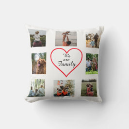 We Are Family Heart  8 Photo Collage Pillow クッション