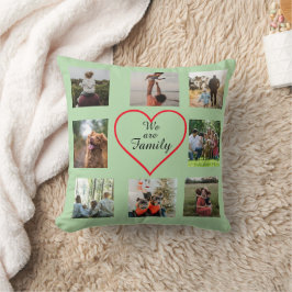We Are Family Heart  8 Photo Collage Pillow クッション
