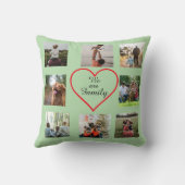 We Are Family Heart  8 Photo Collage Pillow クッション (裏面)