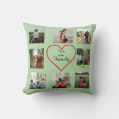 We Are Family Heart  8 Photo Collage Pillow クッション (正面)