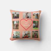 We Are Family Heart 8 Photo Collage Pillow クッション (正面)