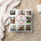We Are Family Heart 8 Photo Collage Pillow クッション (ブランケット)