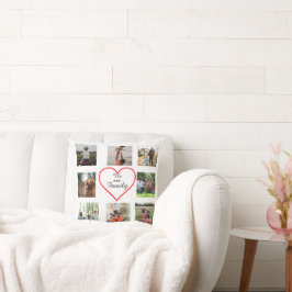 We Are Family Heart  8 Photo Collage Pillow クッション