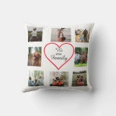 We Are Family Heart 8 Photo Collage Pillow クッション (裏面)