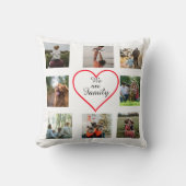We Are Family Heart 8 Photo Collage Pillow クッション (正面)