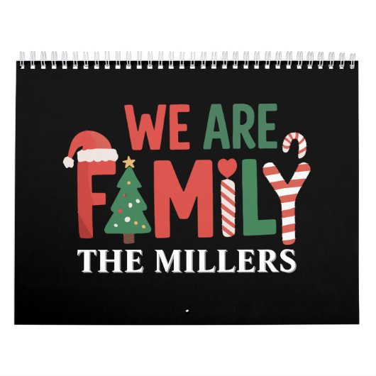 We Are Family Personalized Christmas Family Couple カレンダー (カバー)