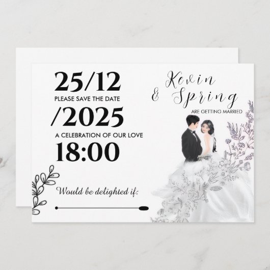 We are getting Married 招待状 (正面/裏面)