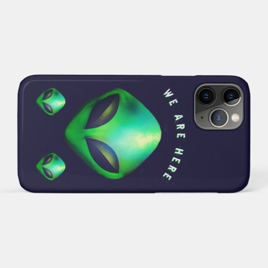 "We Are Here" Green Alien head Case-Mate iPhoneケース (裏面(横))