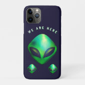 "We Are Here" Green Alien head Case-Mate iPhoneケース (裏)