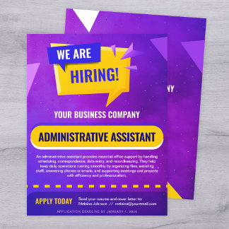 We Are Hiring Job Position Announcement Template チラシ