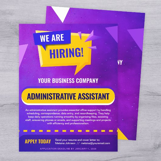We Are Hiring Job Position Announcement Template チラシ