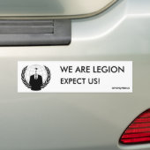 we are legion - anonymous バンパーステッカー (車上)