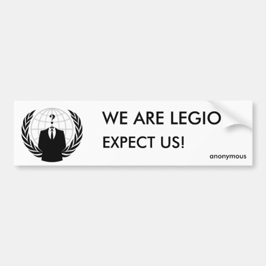 we are legion - anonymous バンパーステッカー (正面)