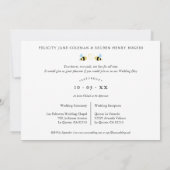 We Are meant To Bee Quote Funny Two Bees Wedding  招待状 (裏面)