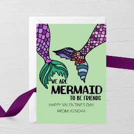 We Are Mermaid to Be Friends Valentine’s Day Card ノートカード