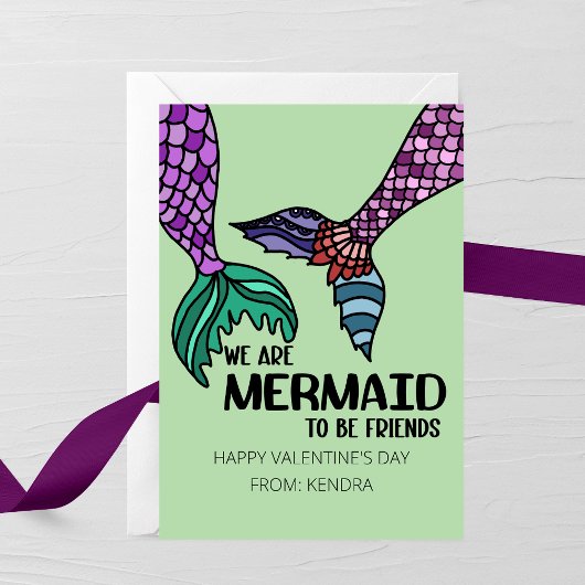 We Are Mermaid to Be Friends Valentine’s Day Card ノートカード