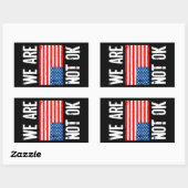 We Are Not Ok Upside Down American Flag Protest 長方形シール (シート)