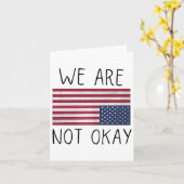 We Are Not Ok Usa Flag Upside Down Patriotic Sayin カード (黄色い花)