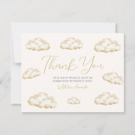 We Are On Cloud Nine Blue Baby Shower Thank you サンキューカード