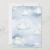 We Are On Cloud Nine Blue Elephant Baby Shower 招待状 (裏面)