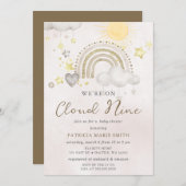 We are on Cloud Nine Gender Neutral Baby Shower  招待状 (正面/裏面)