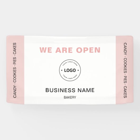 We Are Open Bakery Business Logo 横断幕 (横)