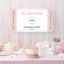 We Are Open Bakery Business Logo 横断幕