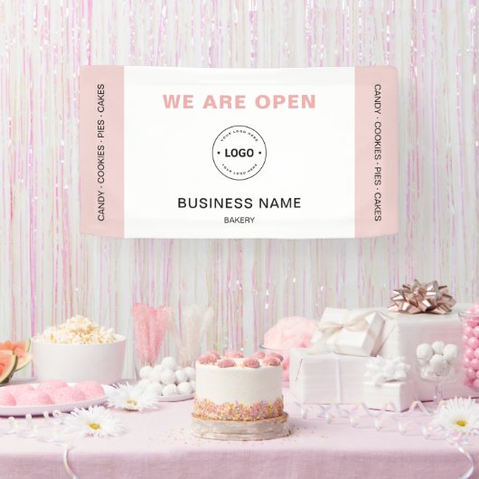 We Are Open Bakery Business Logo 横断幕 (パーティー)