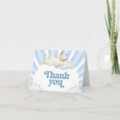 We are Over the Moon Baby Shower サンキューカード (正面)