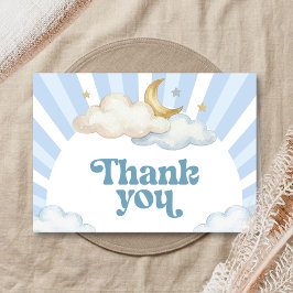We are Over the Moon Baby Shower サンキューカード