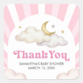 We are Over the Moon Baby Shower スクエアシール (正面)